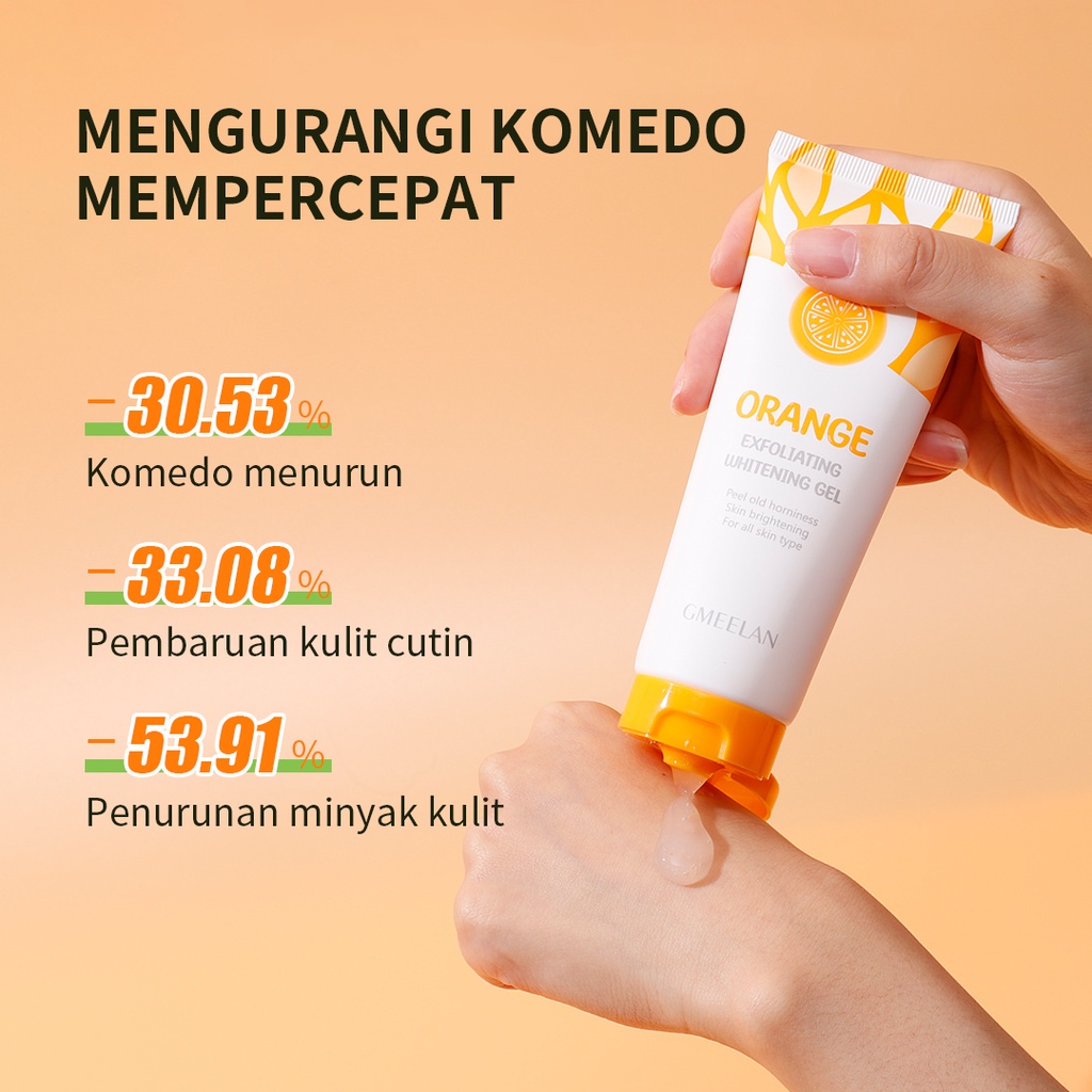 GMEELAN SET Orange Exfoliating Gel Facial Glowing Blackhead Cleaner Body Exfoliating 1Menit