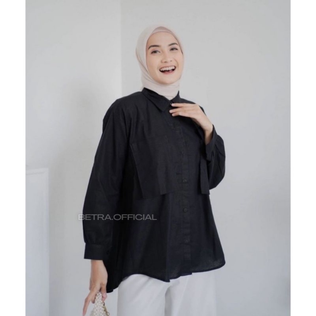 Kemeja Wanita Linen Jazlyn Shirt Linen 2 Pocket