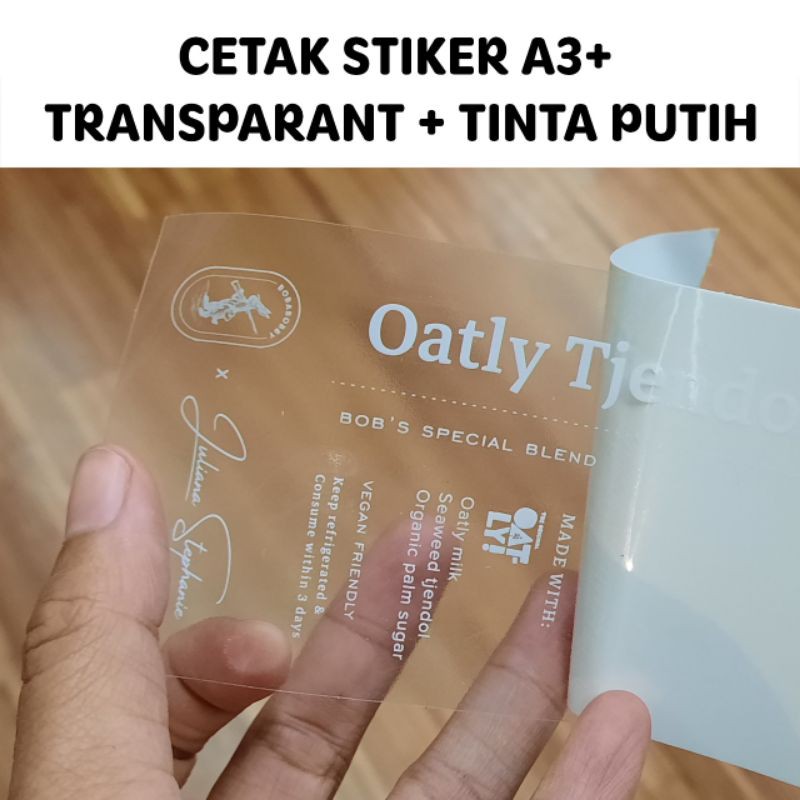 

CETAK STIKER TRANSPARANT + TINTA PUTIH UKURAN A3