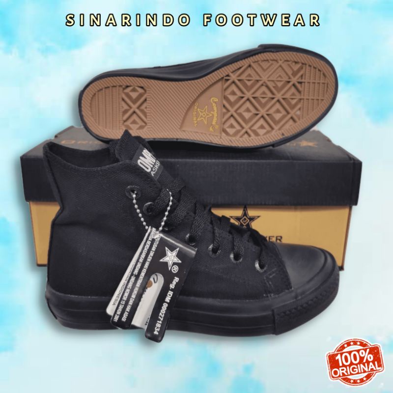 Compass id Alecio Full Black 33-43 - Sepatu Hitam Polos - Sepatu Pramuka