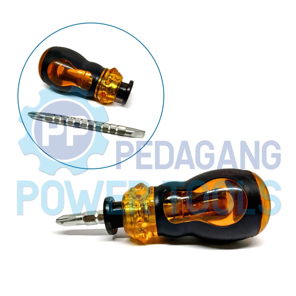 KTP OBENG 2 ARAH CEBOL PLUS MINUS BOLAK BALIK 2 WAY STUBBY SCREWDRIVER