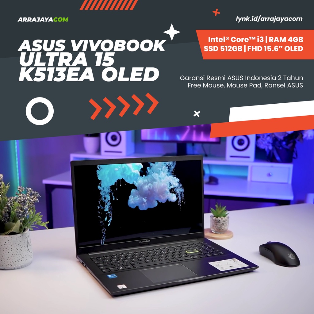 Laptop Asus K513EA Core i3 / Asus VivoBook Ultra 15 K513EA i3-1115G4/RAM 4GB/SSD 512GB/Win 11/OHS 2021 / Laptop Asus VivoBook Core i3