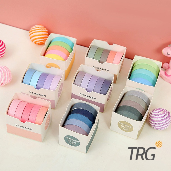 

TRG - Masking Tape Essential Collection Set 5 pcs - Washi Tape Pastel TRG