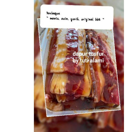 Daging sapi slice marinasi berbumbu barbeque/beef slice marinated /500gram