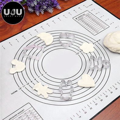 Alas adonan baking buat kue Rolling Bahan Silikon mat Anti Lengket Ukuran 40x60