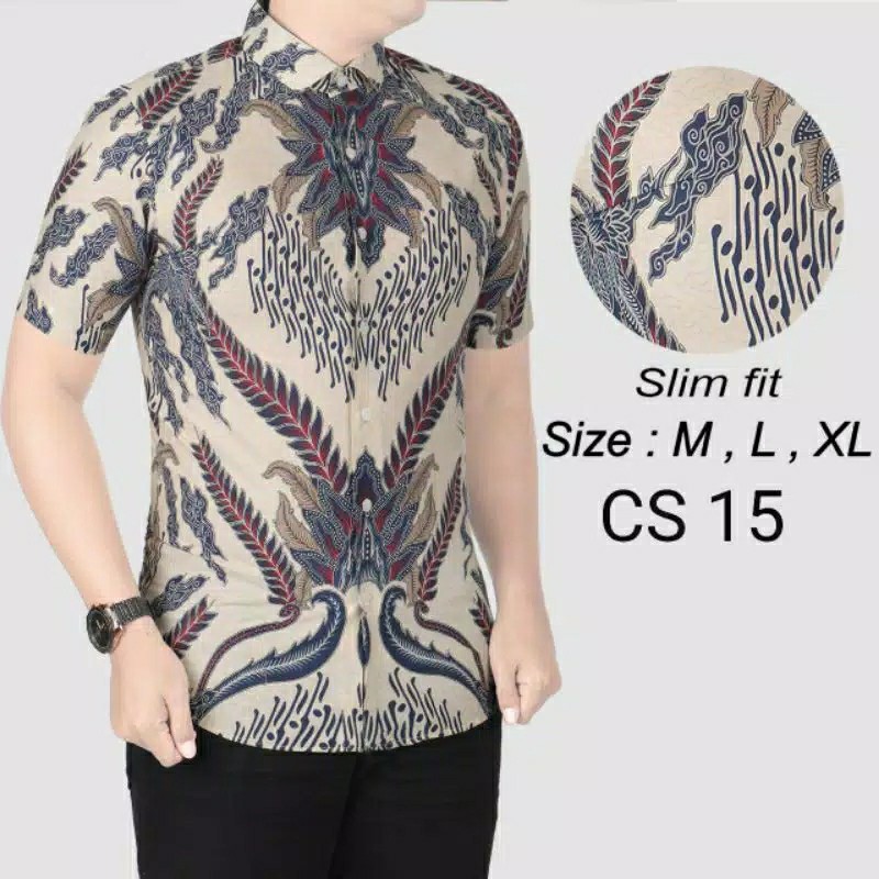 Kemeja Batik Pria Slim Fit Colindion Batik Solo Cbs725