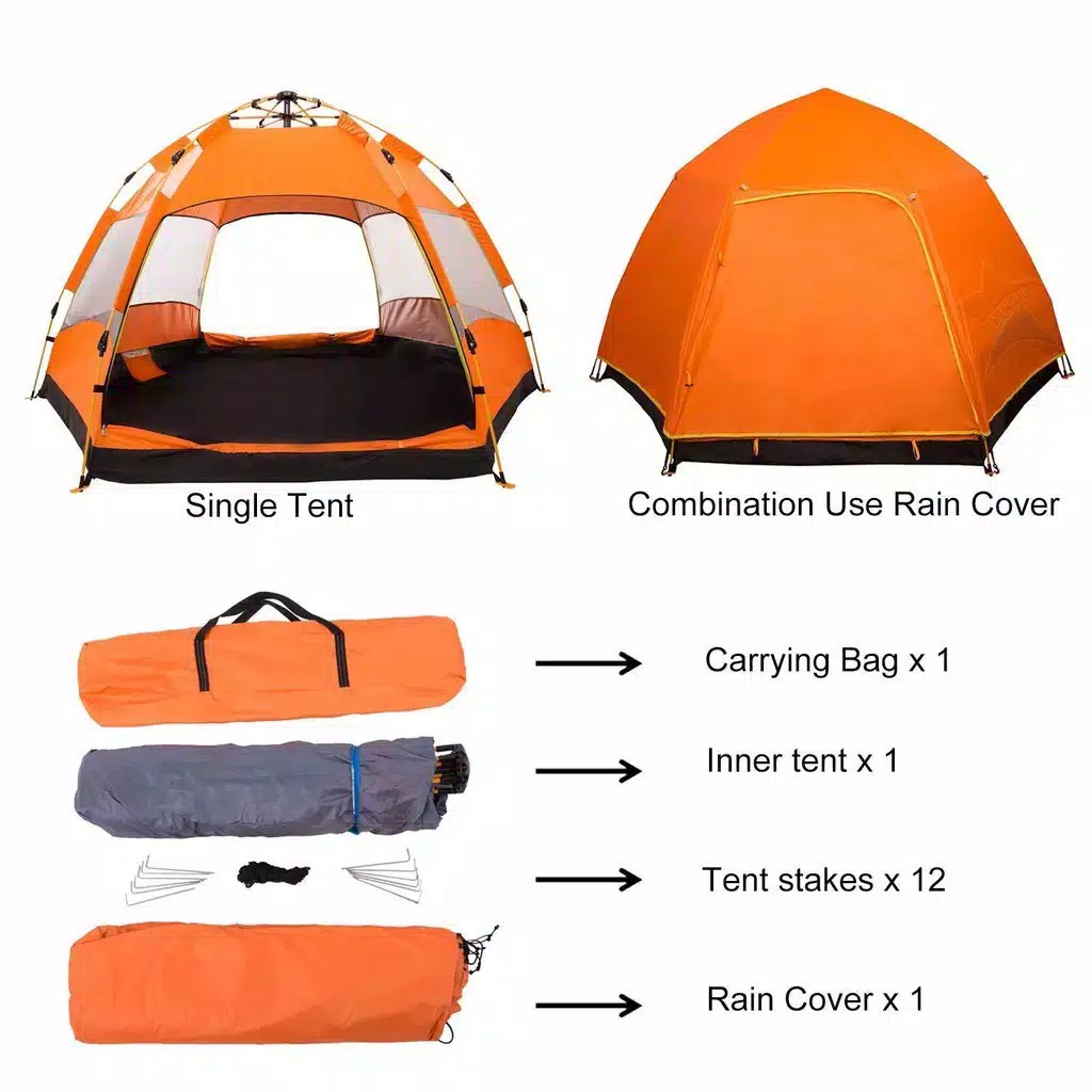 Tenda Camping 4-5 orang Tenda Kemah ot   omatis portable
