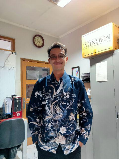 Peksi# Kemeja Batik Pria Eksklusif Asli Batik Solo Warna Biru Navy Batik Kondangan Formal Ori By Al