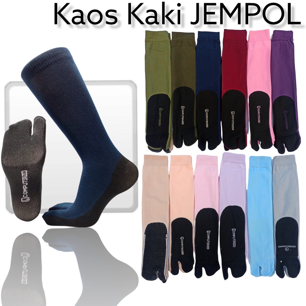 Kaos Kaki Jempol Polos [ NILON } Telapak Hitam warna warni wanita dewas muslimah dan peminim bebas pilih warna dan corak