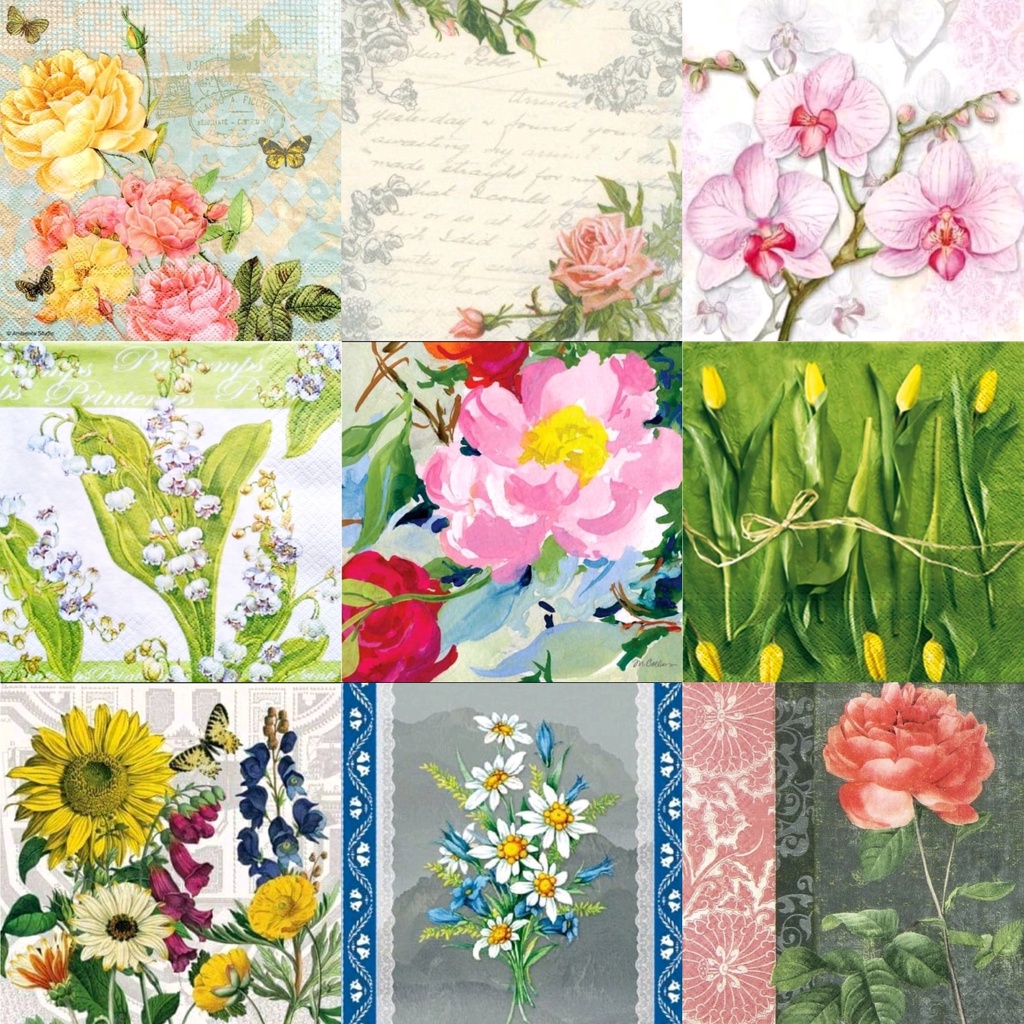 TISU NAPKIN DECOUPAGE EROPAH – Flower Motif BS