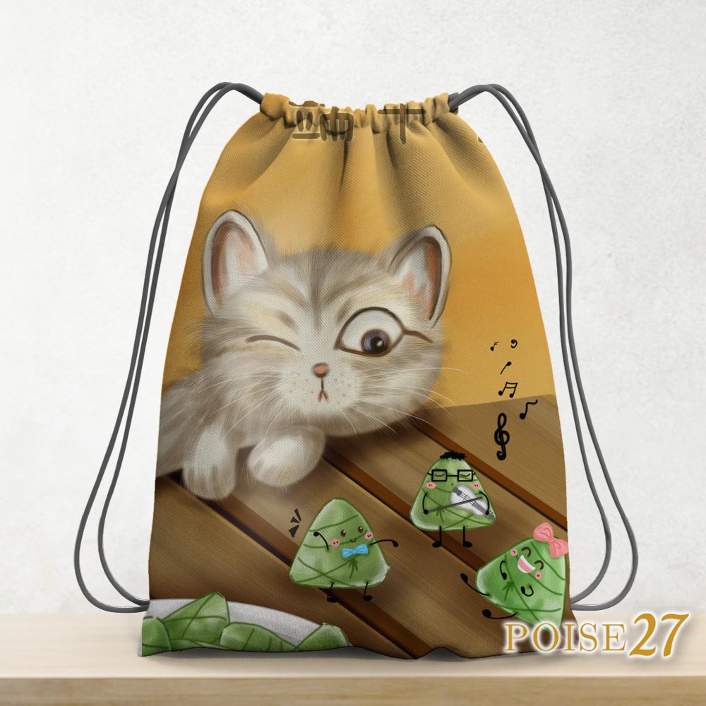 Tas Serut Olahraga Ransel / Tas Backpack Fitness Gym Cowok Cewek / Tas Kucing Onigiri