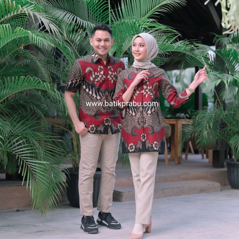 Batik Pasangan Couple sarimbit Batik Pria dan Wanita Batik Seragam C01