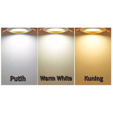 LAMPU DOWNLIGHT LED 3 WARNA 5WATT/ WARNA SILVER/PANEL LED/ LAMPU PLAFON/ PANEL PLAFON