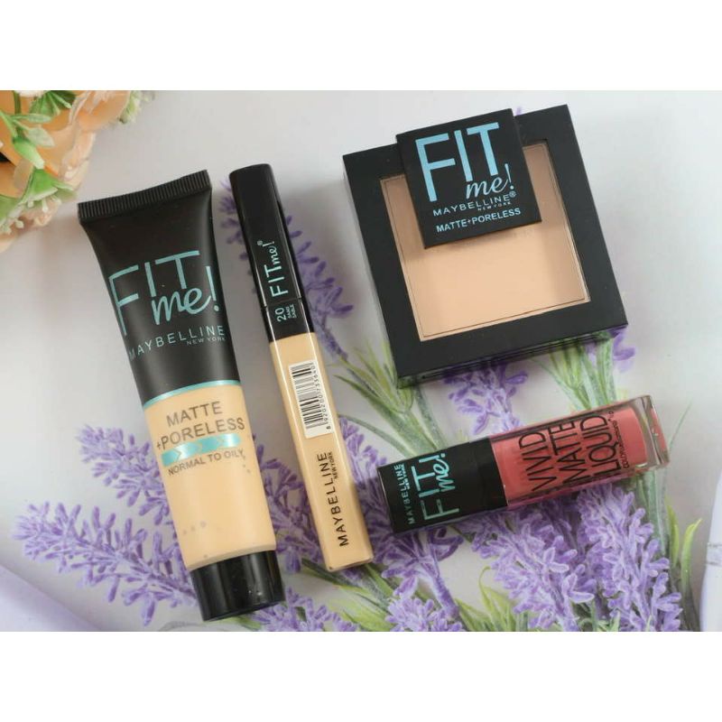 Maybelline Fit Me Set 3in1 / 4IN1 Make Up Set / MAKE UP SET MEIBELLINE FIT ME 3IN1