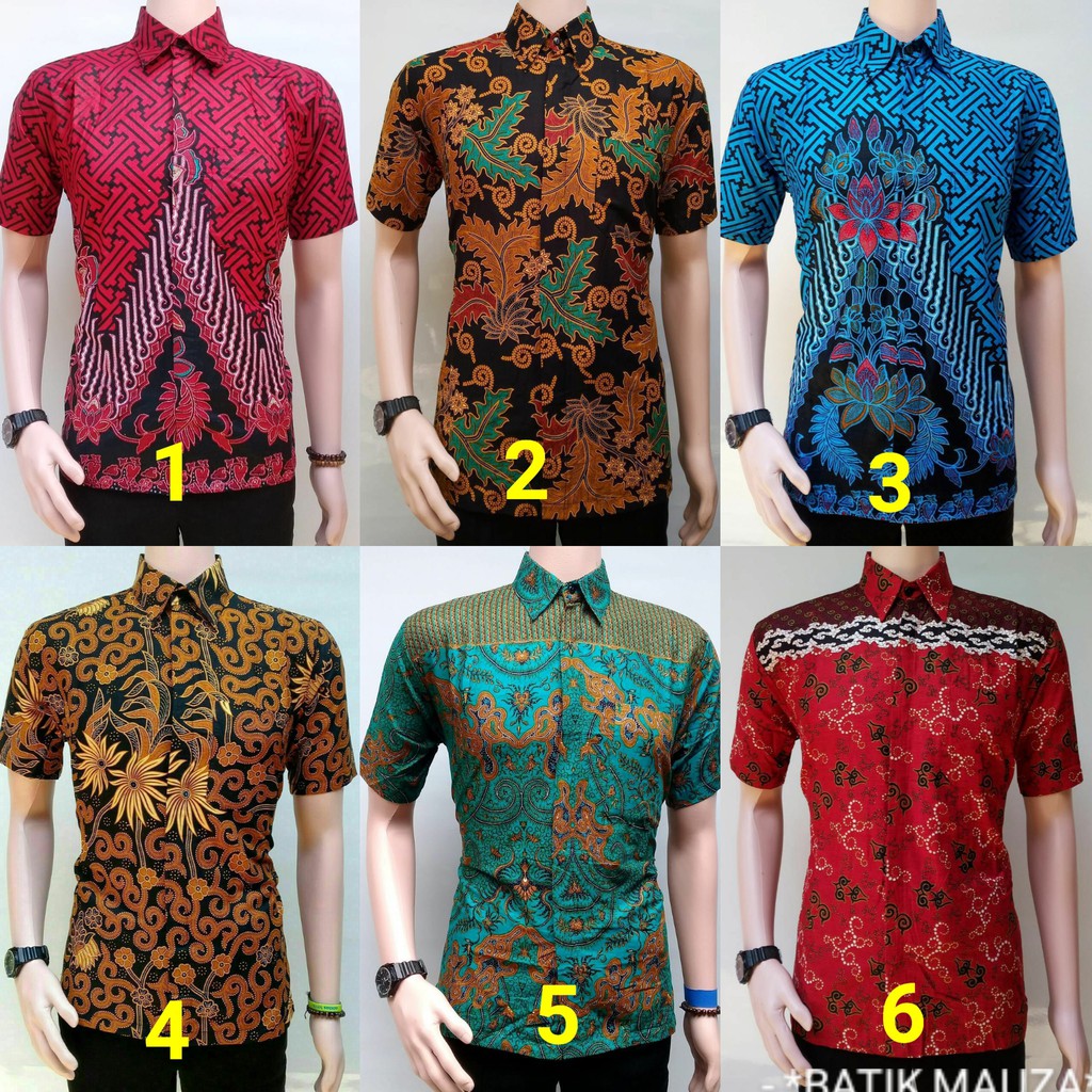 BSWART Batik HRB026 Kenongo Hem Pendek Padi Pekalongan M L ...