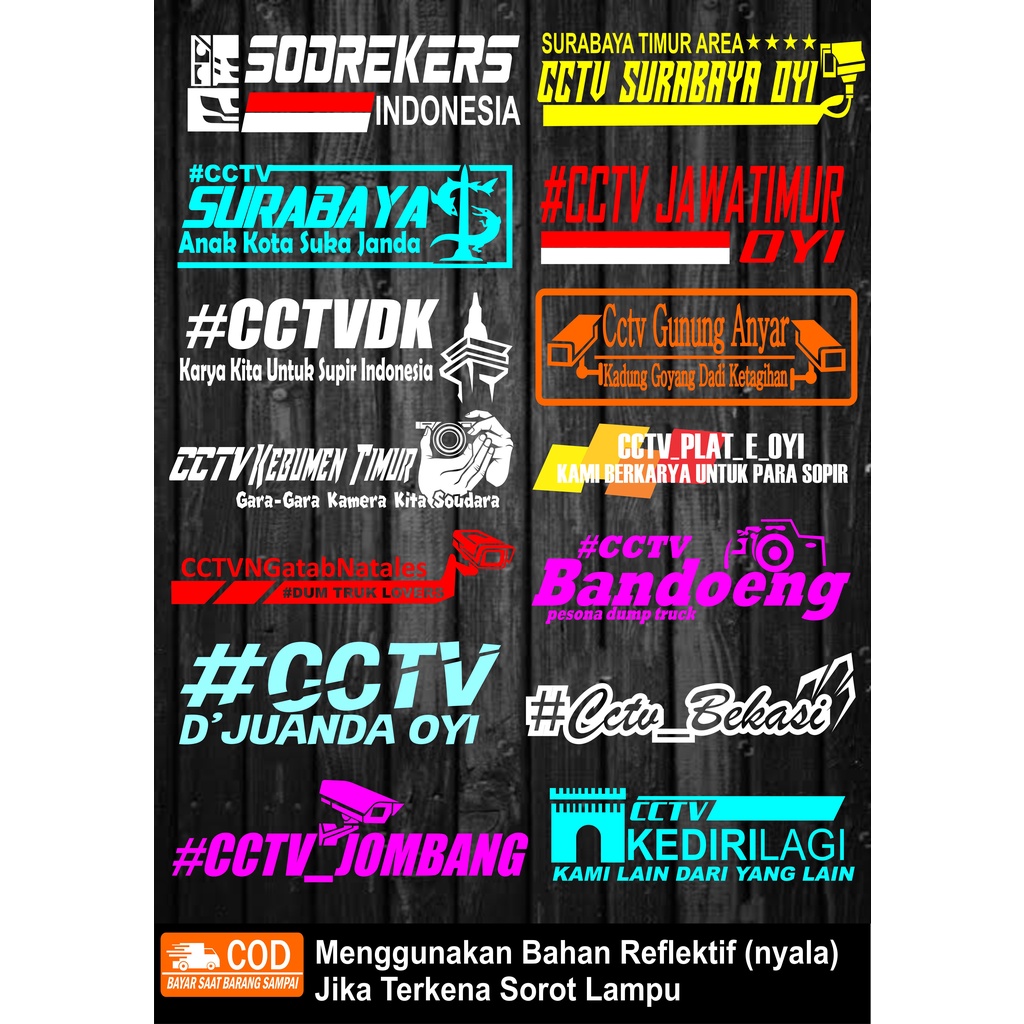 STICKER CUTTING CCTV TRUCK REFLEKTIF(TERMURAH) stiker cctv