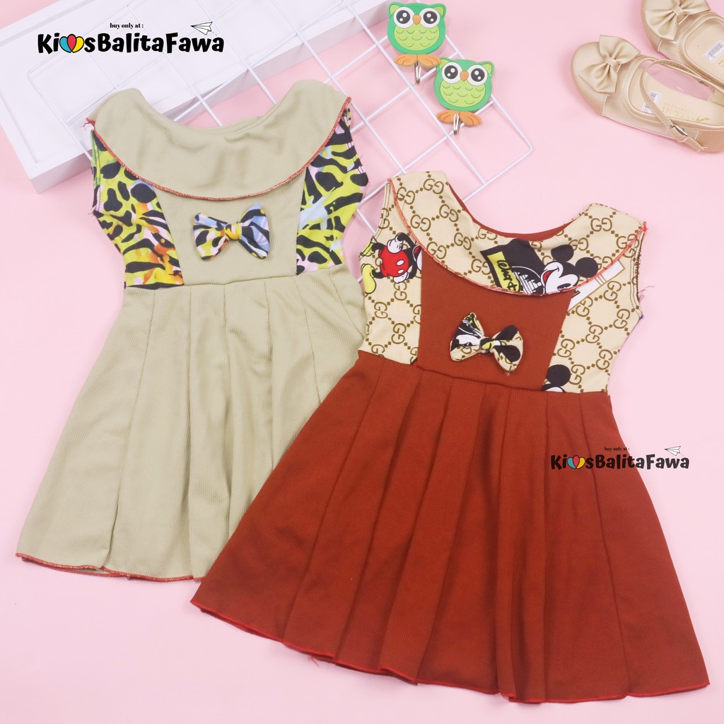 Dress Najwa uk 2-3 Tahun / Dres Balita Anak Perempuan Gaun Pesta Grosir Import Baju Cewek Yukensi