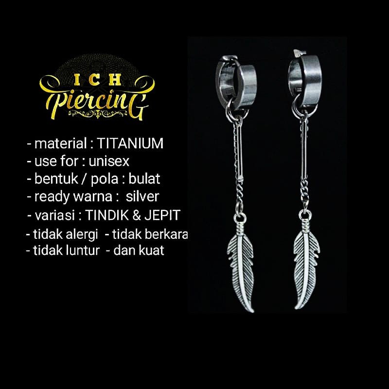 IP-X anting style Korea model daun / anting Korea pria dan wanita