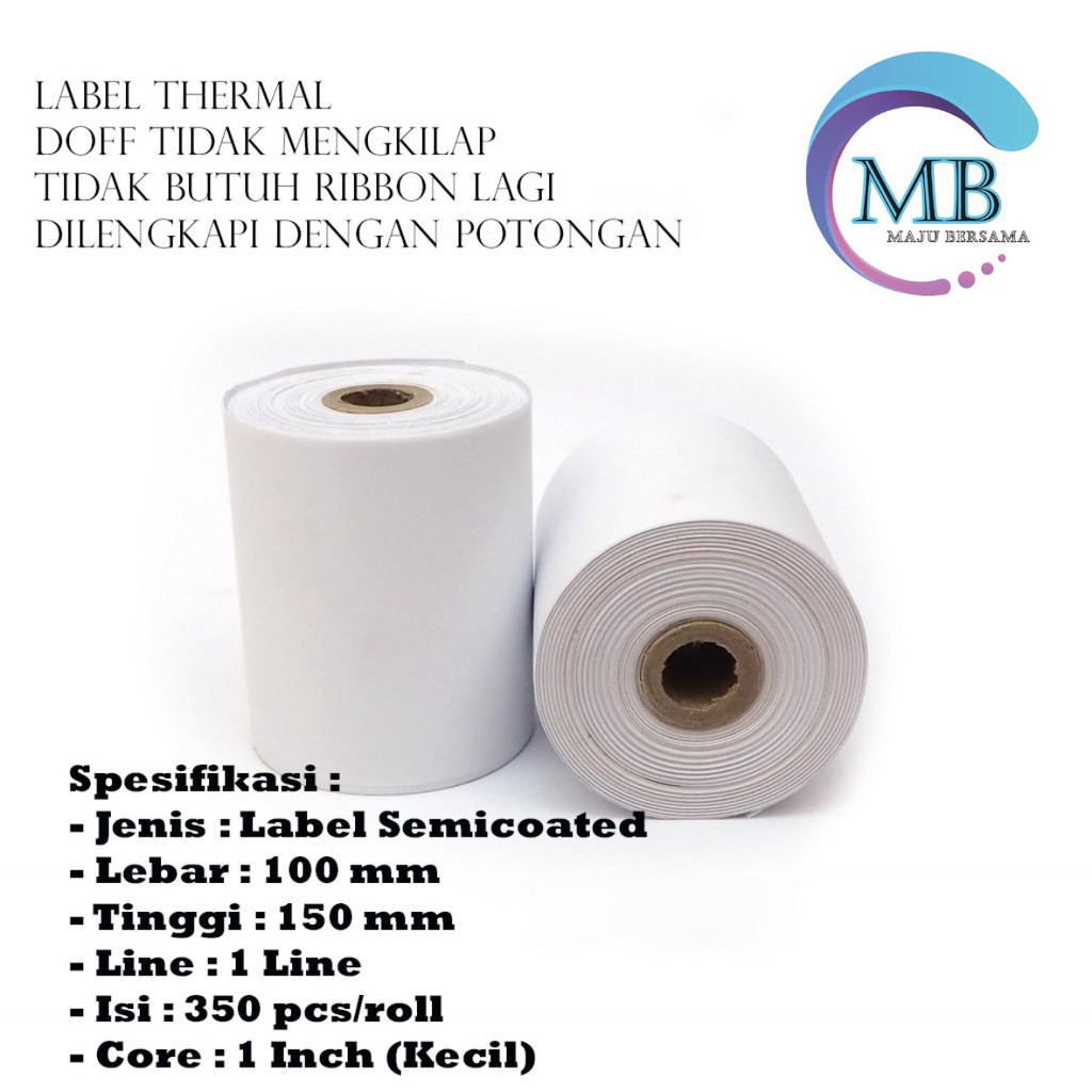 Kertas resi Label Sticker Direct Thermal A6 10x15cm 100x150mm Barcode Stiker Termal jnt jne shopee MB663