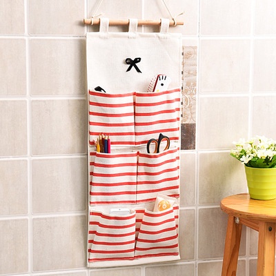 Pouch Gantung  Sekat Storage Bag Gantung Penyimpanan Multifungsi Gantungan 6Sekat Gantung Dinding Storage Kotak Tempet Penyimpanan Serbaguna Bahan Tebal Kotak Tempat Tisu Tempel Gantung Dinding