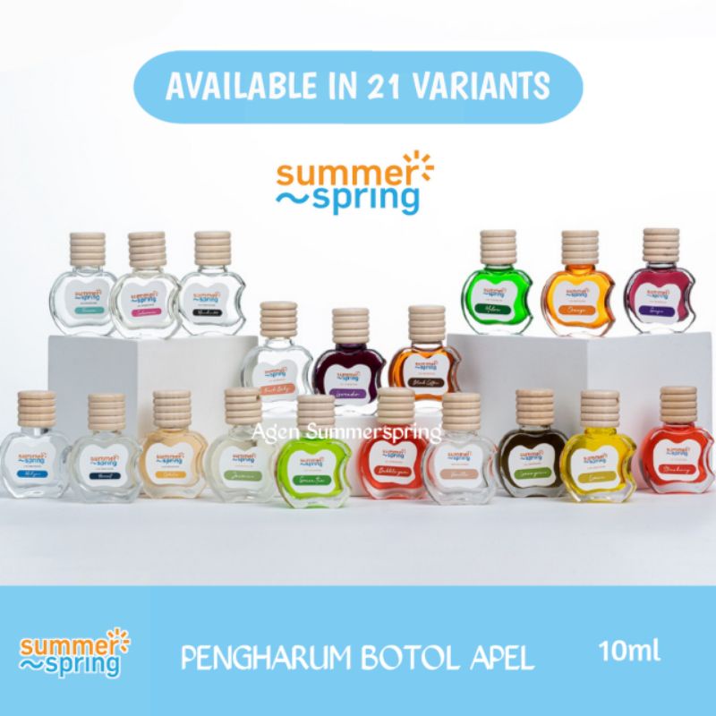 Summer Spring Botol Apel Pengharum Parfum Pewangi Ruangan Mobil Lemari Kamar Toilet Wc 10ml