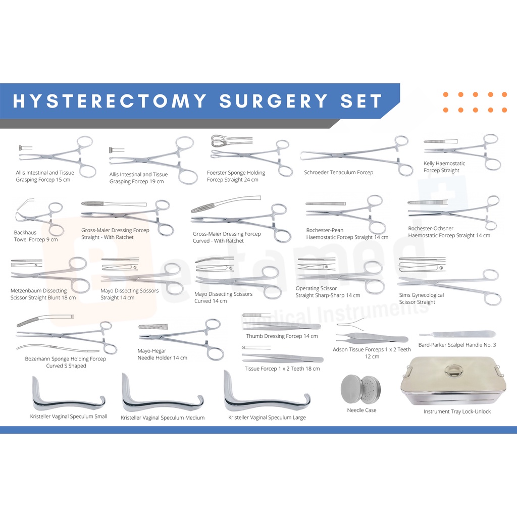 Hysterectomy Surgery Set / Histeretomi Set / Histerectomy Set