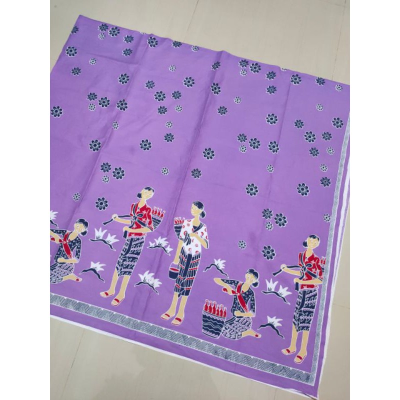 Kain Batik etnik katun motif jamu warna lilac