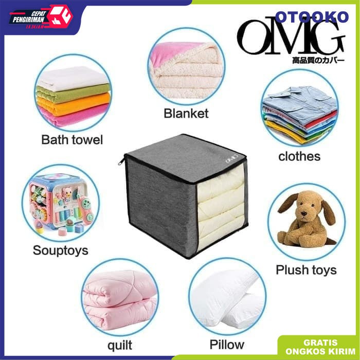 Storage Box Organizer Tempat Penyimpanan Pakaian Bed Cover Sprei OMG78