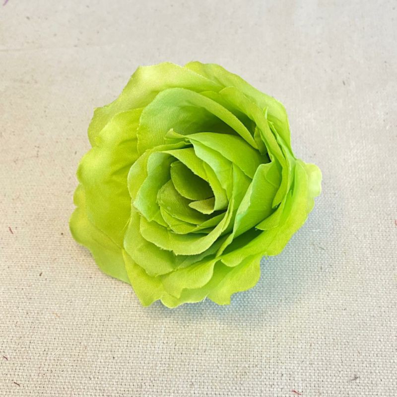 Kuntum Bunga Mawar Rose Italy (satuan) Bunga Artificial / Bunga Plastik / Bunga Dekorasi /Pernikahan-Hijau