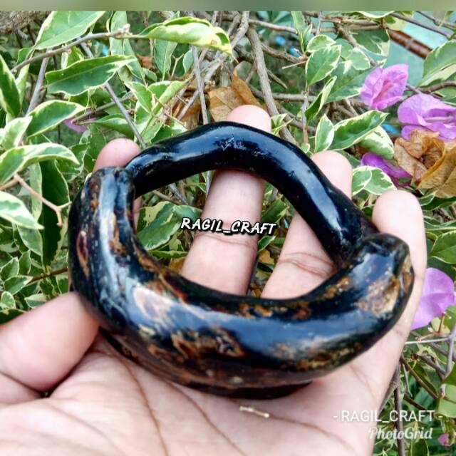 Gelang Akar Bahar Hitam Lentur Super Jumbo Original Shopee Indonesia