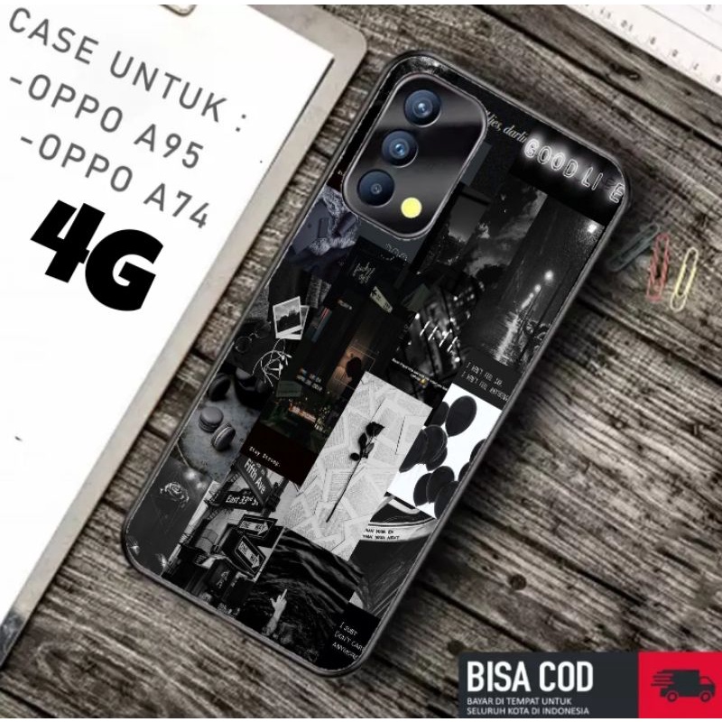 ubluk store Case custom Oppo A95 (4g),Oppo A74 (4g) motif aesthetic black boys,girl style glossy
