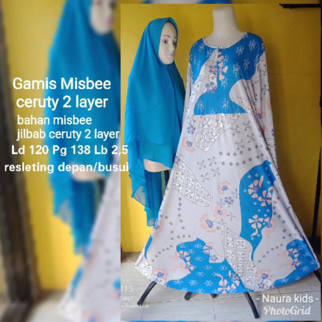 Akifa || Gamis misbee Ld100 set jilbab