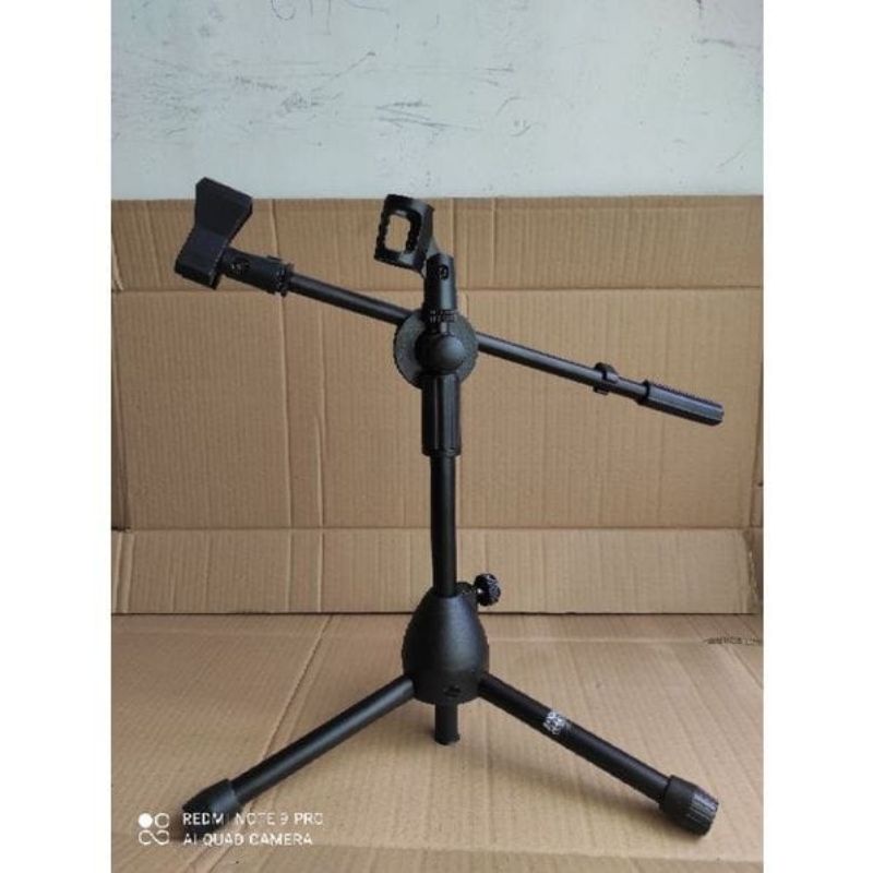 stand mic  tiang cagak mic podium meja pendek kaki silang kaki tiga kuat