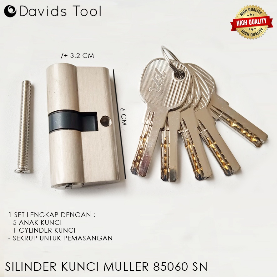 Muller Silinder Kunci Pintu Besar Rumah Cylinder Black Series | Anak Kunci