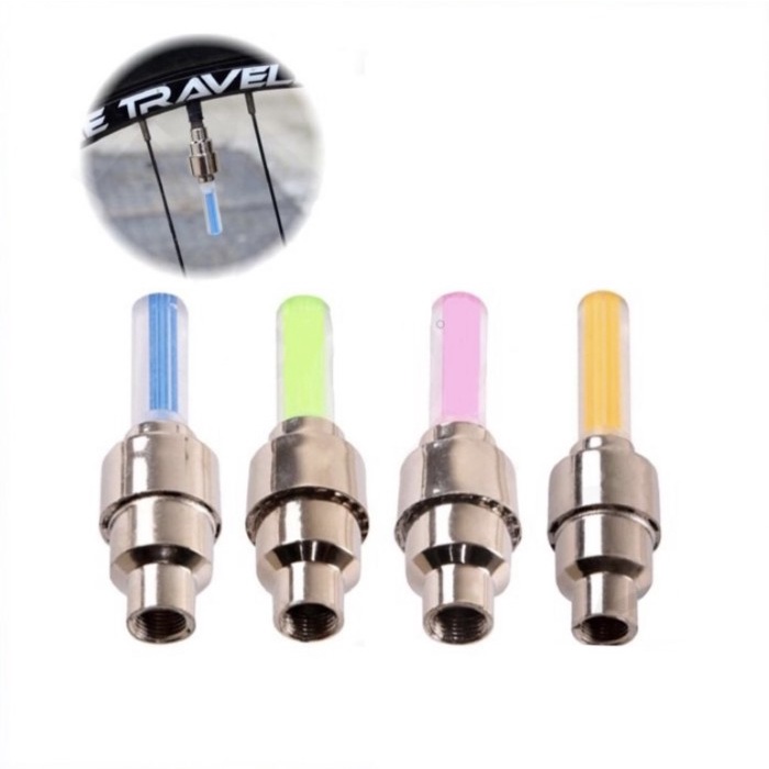 Lampu LED Pentil Roda Ban Sepeda Warna Warni &amp; lampu Led Pentil 7 warna Rainbow 1 pcs