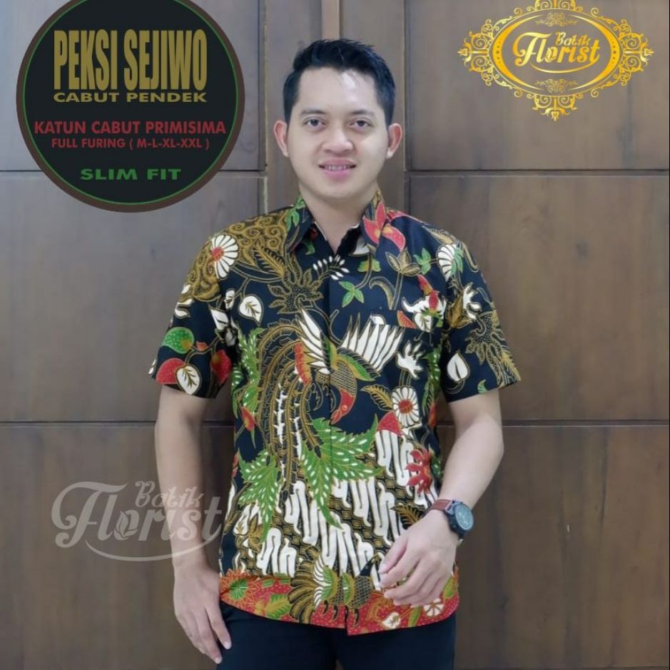 Kemeja Batik Pendek Pria Baju Batik Pendek Lapis Furing Terbaru SEJIWO PENDEK Kemeja Batik Pendek