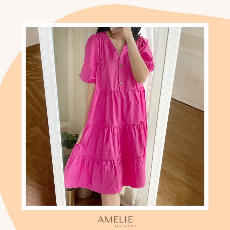 MERRY DRESS- layer tiered dress cotton busui bumil