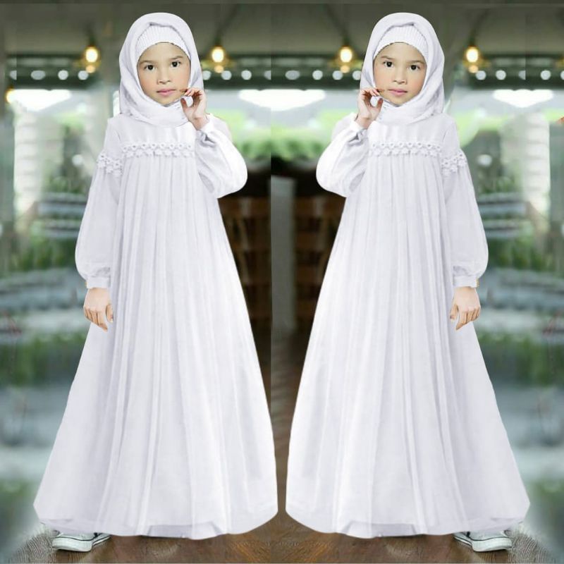 3 UKURAN S M L GAMIS ANAK MAXY NURAINI KID RENDA TILE MOSCREPE ADA VIDEO REAL PICT HM