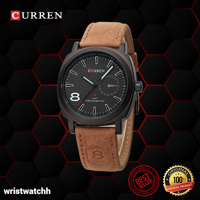 Jam Tangan Pria COD Terbaru Keren Fashion Murah Watch S9D0 JAM TANGAN KULIT CURREN 8139 PRIA COWOK A