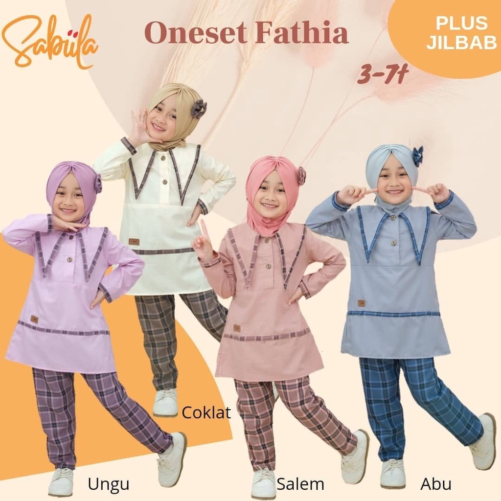 Set Baju Anak Muslim Fathia by Sabila (3-6th)