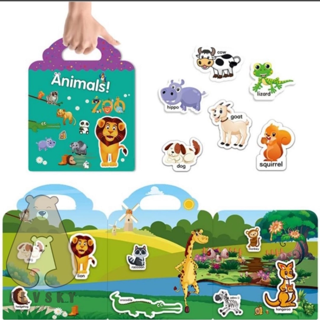 STICKER BOOK REUSEABLE BUKU STIKER ANAK BISA TEMPEL BERULANG KALI / BUKU KETERAMPILAN KREATIVITAS PRAKARYA