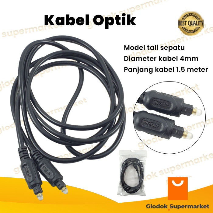 Kabel Optik 1.5m Premium Audio Home Theater Fiber Optic Cable Opto Diameter 4mm