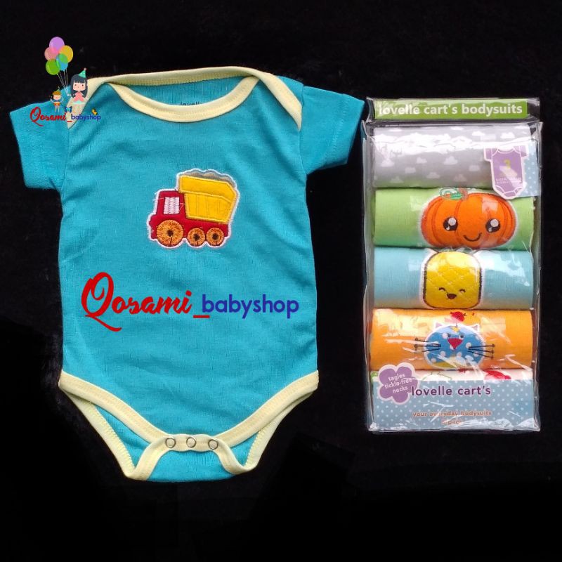 CARTER'S 1 Pak isi 5 in 1 Jamsuit Bayi Blue Fly Bodysuits Premium Quality SNI