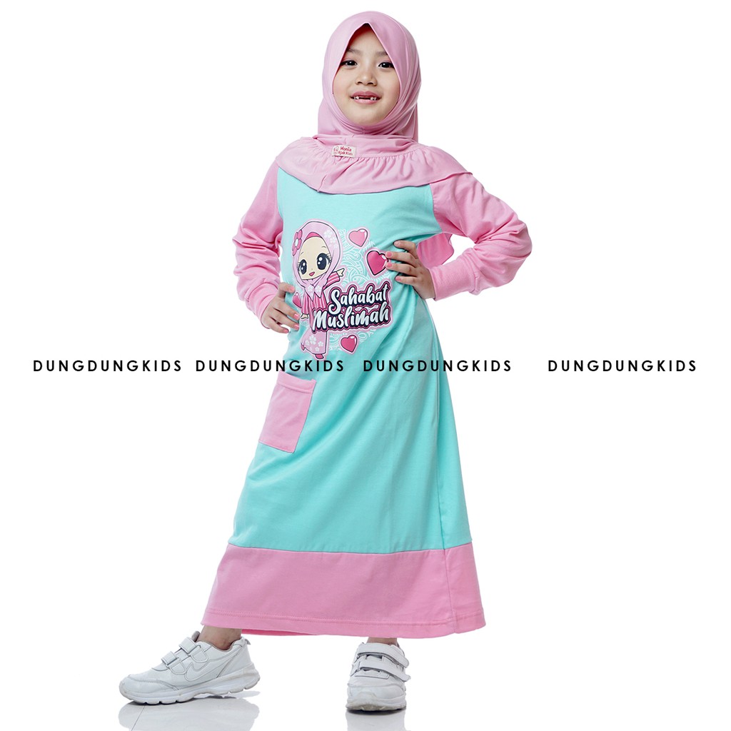 Dungdungkids Baju  Gamis Kaos Anak Perempuan  Muslimah 