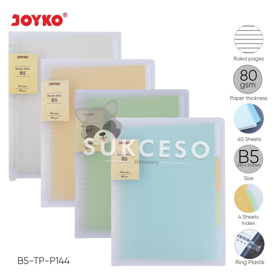 

Joyko Binder Note Trasparant B5-TP-P144 Buku Binder B5 Loose Leaf Lucu Murah