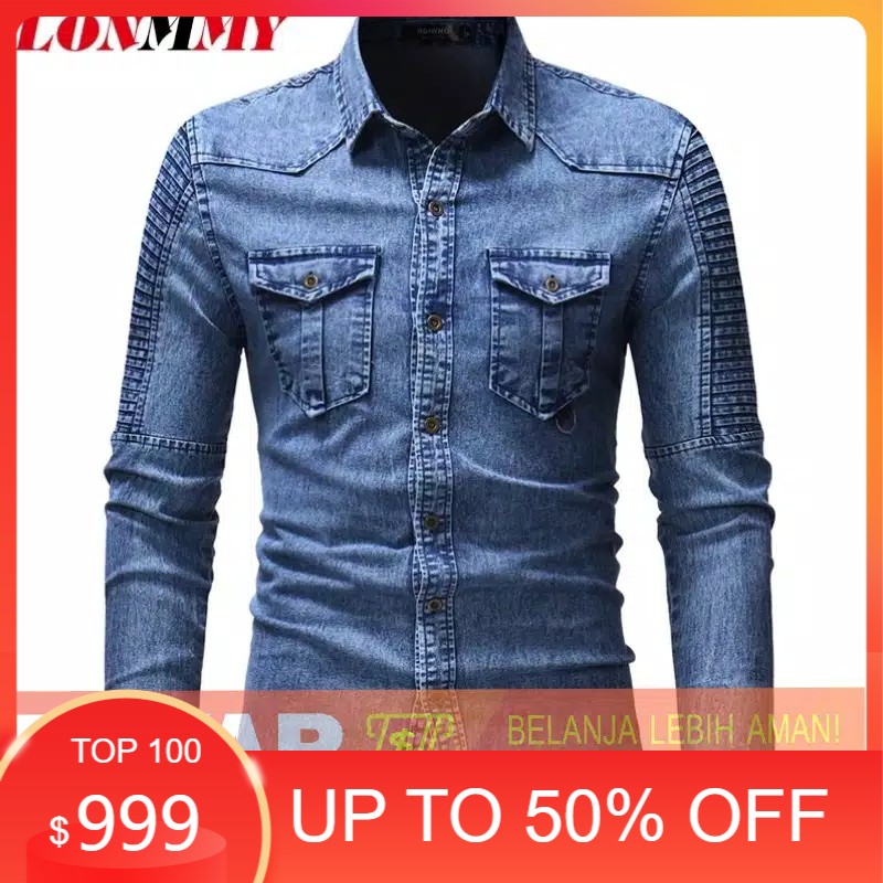 KEMEJA JEANS ZEDD size M|L,XL kemeja bandung kemeja distro kemeja telaris