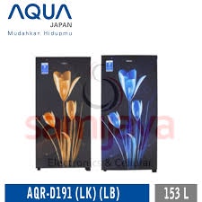 AQUA Kulkas Lemari Es 1 Pintu 160L AQR-D191 LB/LK Flower Design D191 D191LB