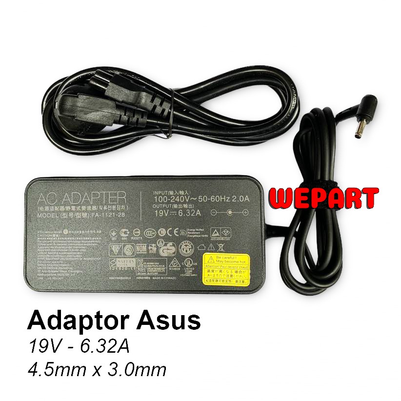 Adaptor Charger Laptop Original Asus G501 G501J G501JW G501V G501VW U500VZ 19V 6.32A 4.5 X 3.0mm