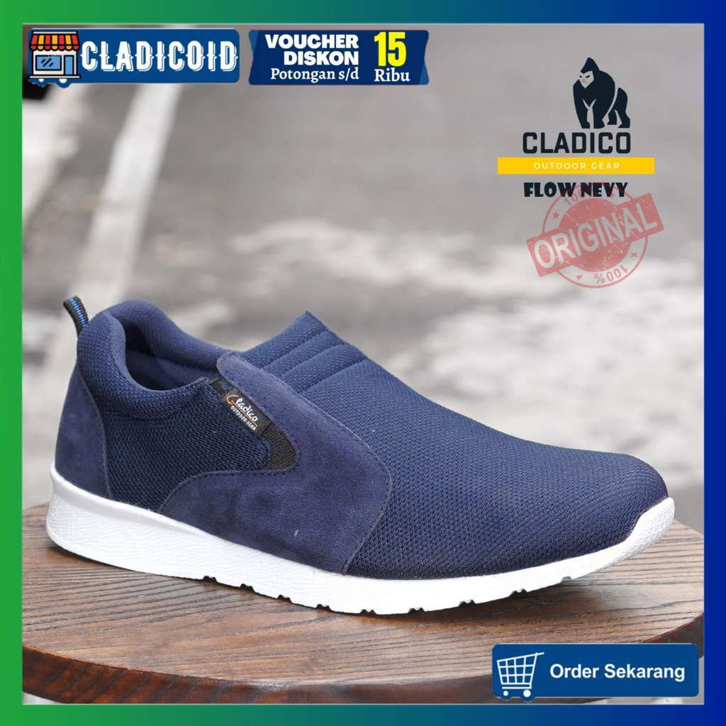 SEPATU SPORT PRIA SLIP ON RUNNING OLAHRAGA MODEL TRENDI DAN STYLISH CLADICO FLOW ORIGINAL MURAH