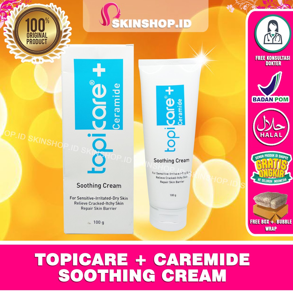 Topicare + CERAMIDE SOOTHING CREAM 100gr Original / Krim Kulit Kering &amp; Sensitif BPOM Aman